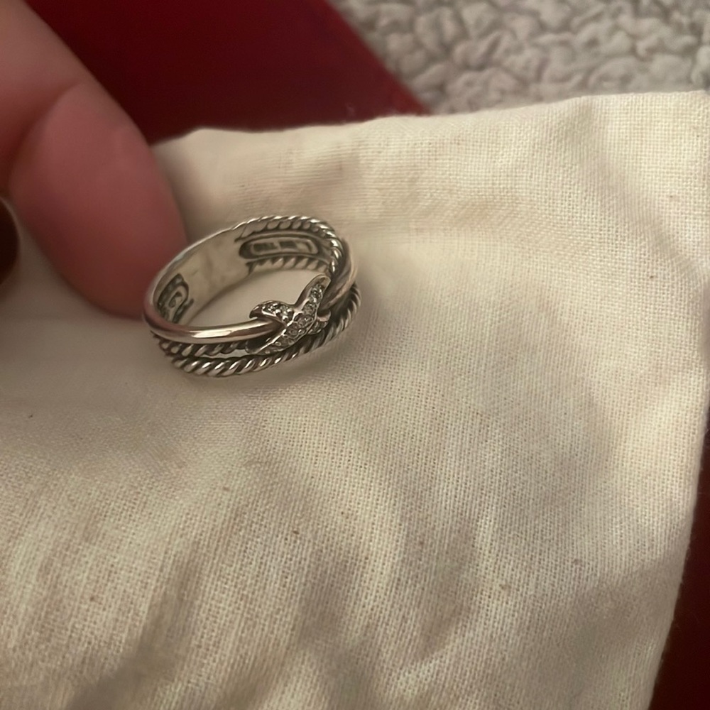 David Yurman X collection ring in diamonds